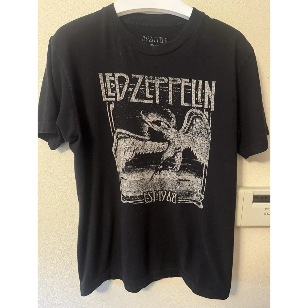 Led Zeppelin Est. 1968 Black Graphic T-Shirt Size M Rock & Pop Music Tee